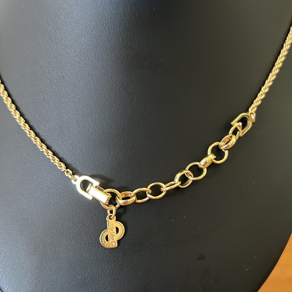 Christian Dior Vintage Rhinestone and Black Enamel Gold Plated Necklace - Picture 4 of 6